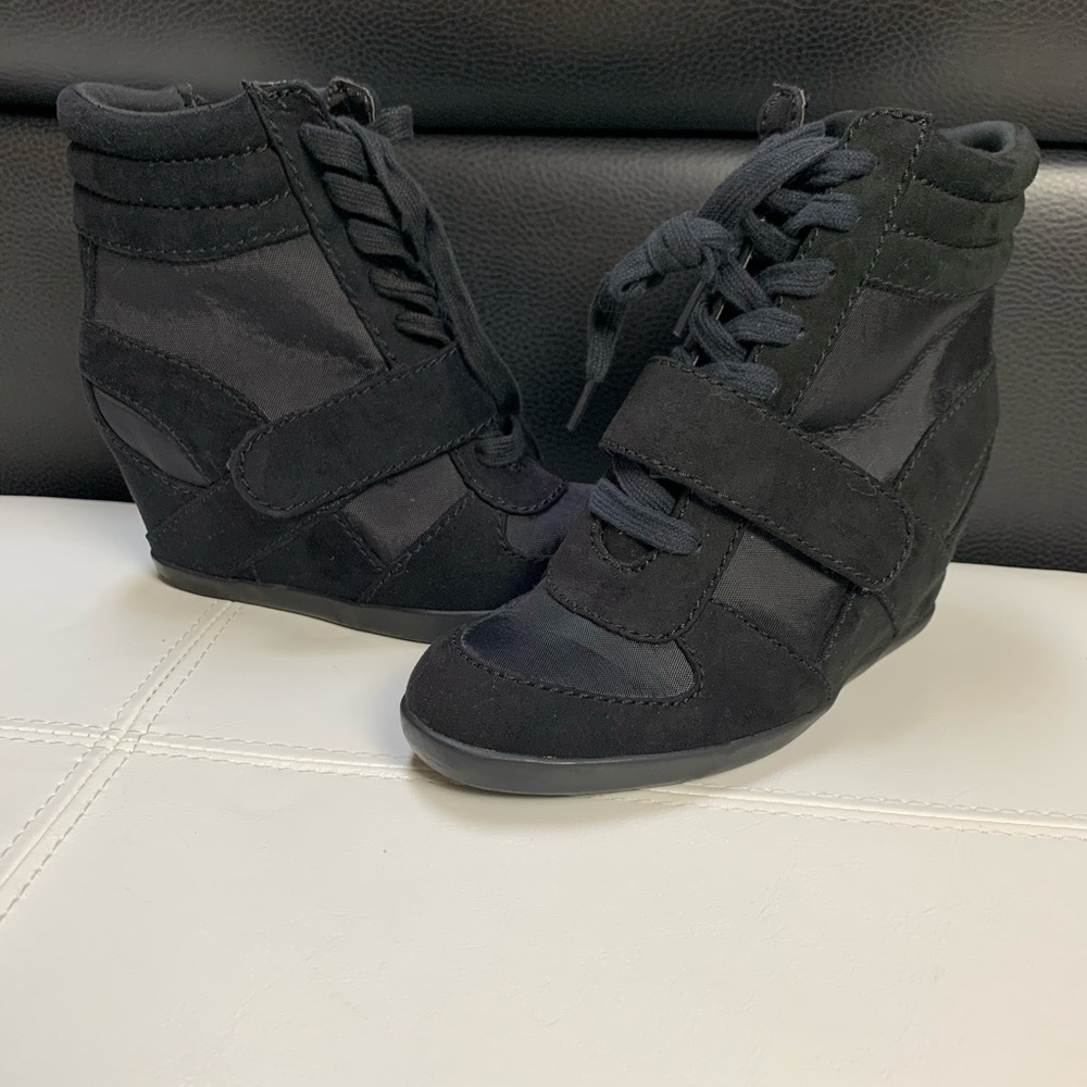 Black Vera Wang Sneaker Wedges